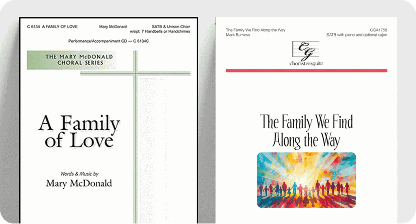 Church choral sheet music covers.