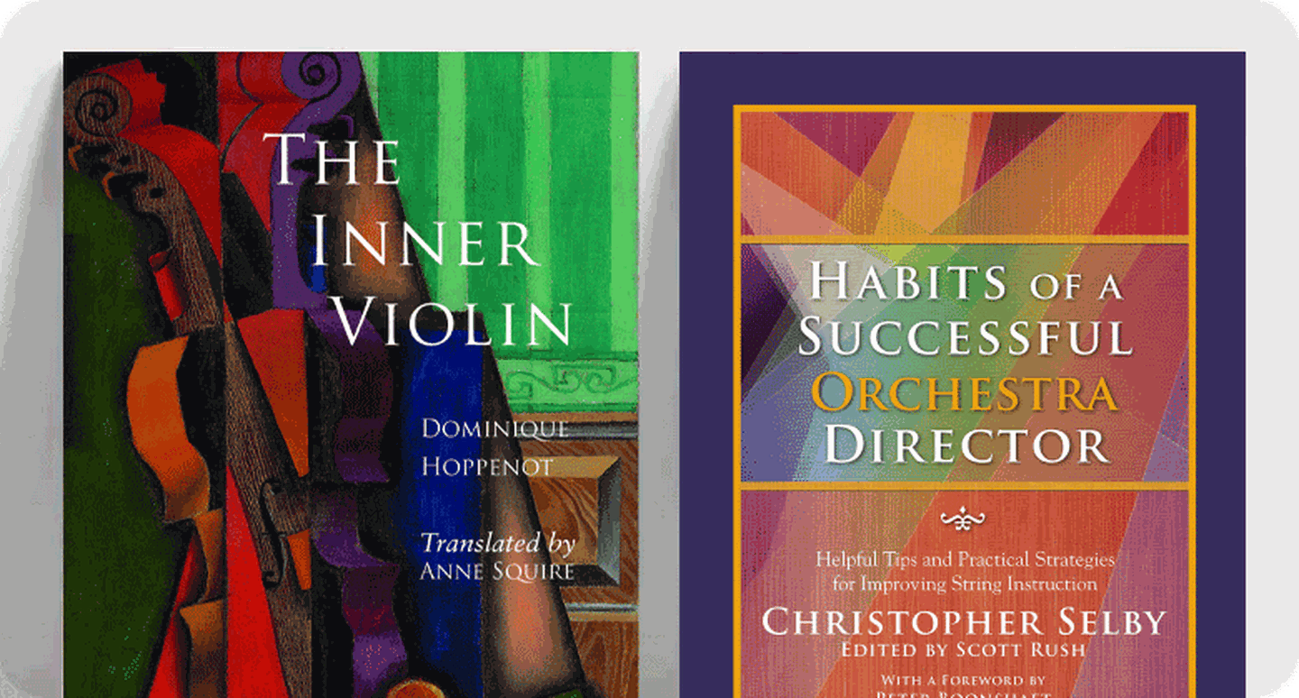 Book covers for orchestra director resources The Inner Violin and Habits of a Successful Orchestra Director.
